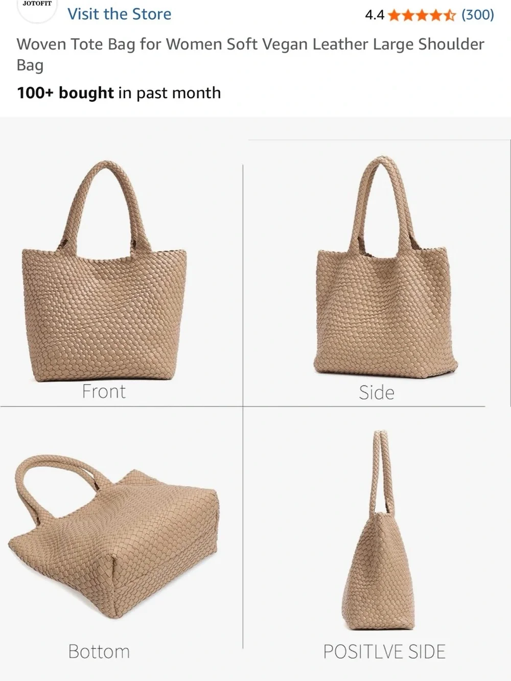 Woven Tote Bag in Khaki - Stylish Everyday tote